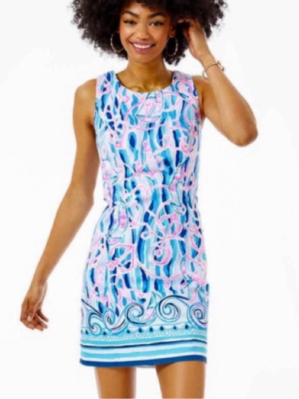 Lilly Pulitzer Mila Stretch Shift Dress in Reel Nauti , sz : 12